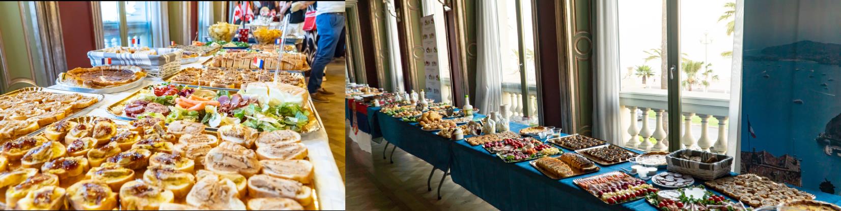 Soirée interculturelle Francophonia à Nice — buffet des nations
